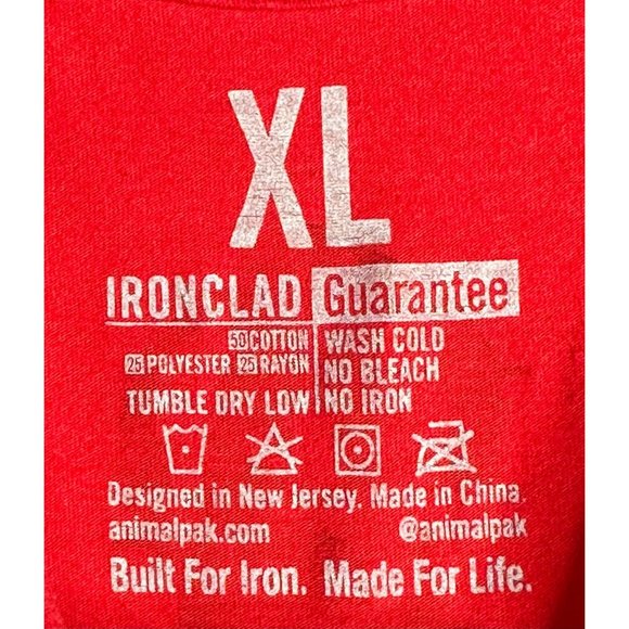 Animal Supplements Built Not Born Red Tee Shirt Womens XL - Picture 4 of 4